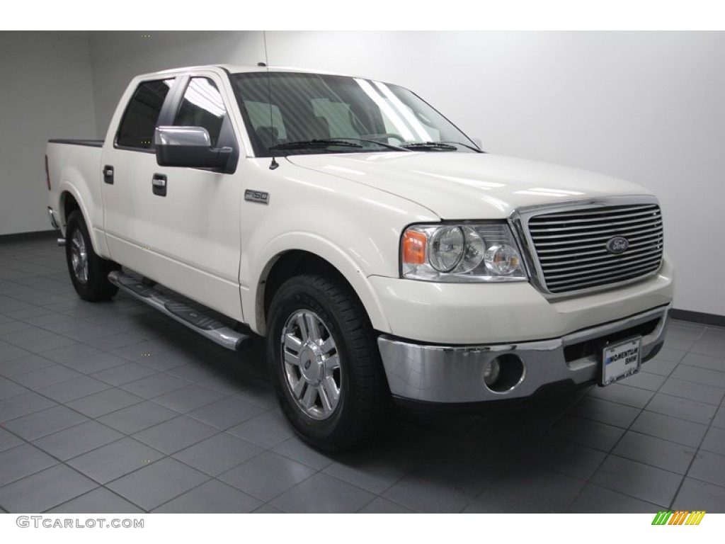 2008 F150 Lariat SuperCrew - White Sand Tri-Coat / Tan photo #1