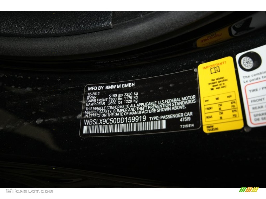 2013 M6 Color Code 475 for Black Sapphire Metallic Photo #80283818