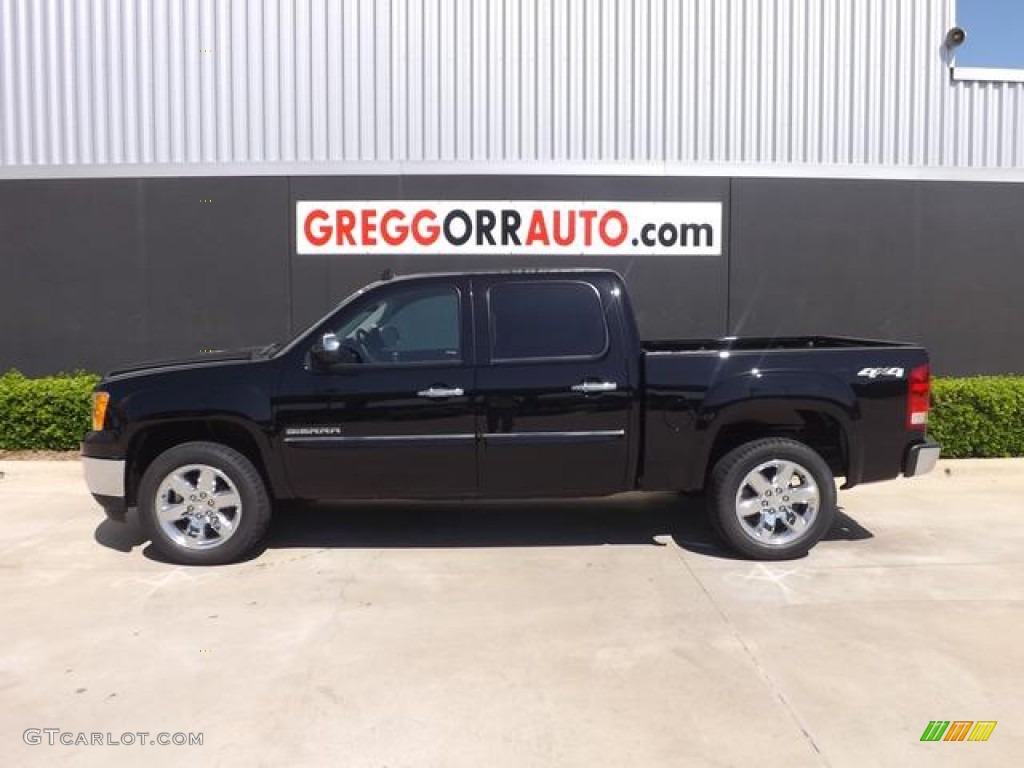 2013 Sierra 1500 SLE Crew Cab 4x4 - Onyx Black / Ebony photo #3