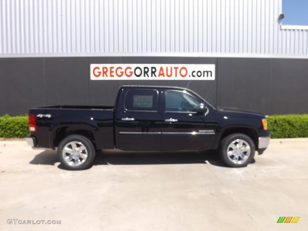 2013 Sierra 1500 SLE Crew Cab 4x4 - Onyx Black / Ebony photo #4