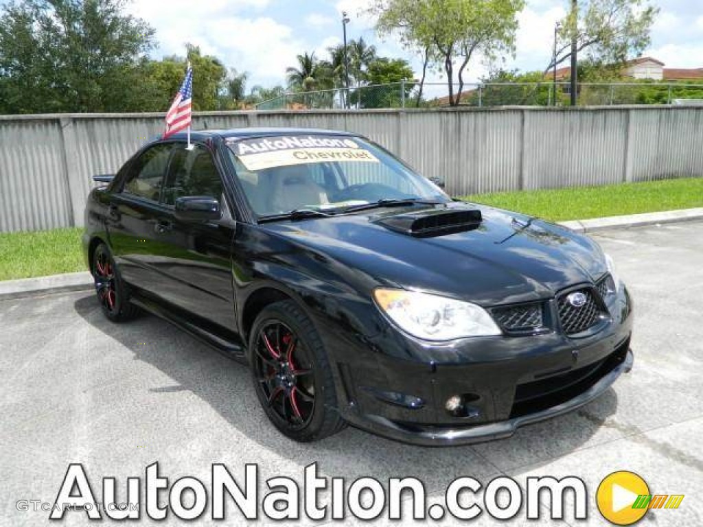 2007 Impreza WRX Sedan - Obsidian Black Pearl / Desert Beige photo #1