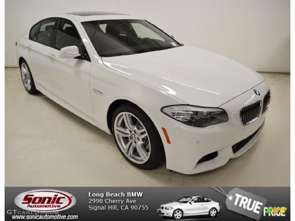 2013 5 Series 535i Sedan - Alpine White / Black photo #1