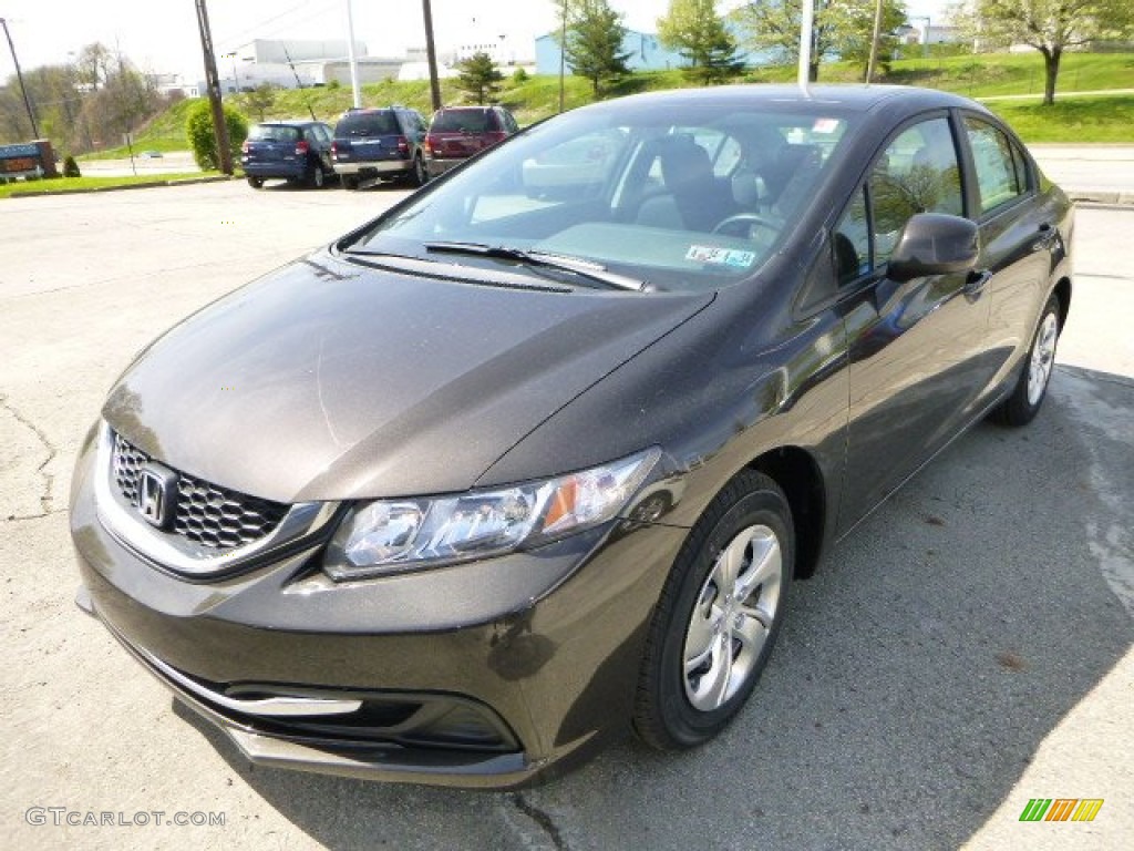 Kona Coffee Metallic 2013 Honda Civic LX Sedan Exterior Photo #80292945