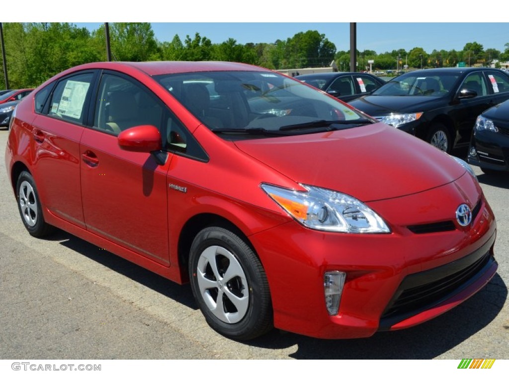 Barcelona Red Metallic 2013 Toyota Prius Four Hybrid Exterior Photo #80293011