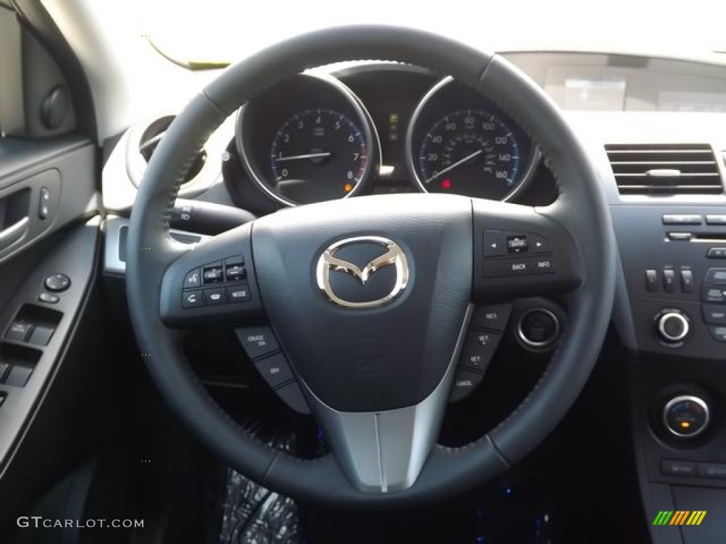 2013 Mazda MAZDA3 i Touring 5 Door Black Steering Wheel Photo #80293025
