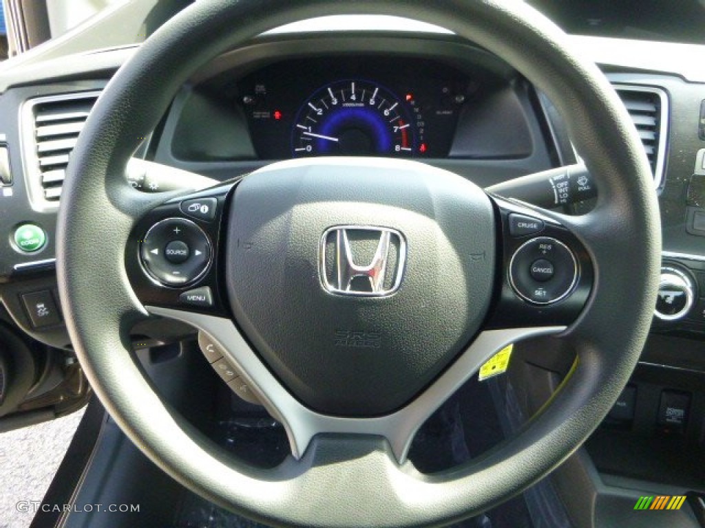 2013 Honda Civic LX Sedan Black Steering Wheel Photo #80293156