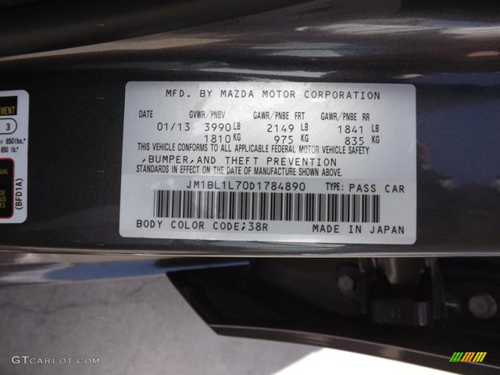 2013 Mazda MAZDA3 i Touring 5 Door Color Code Photos