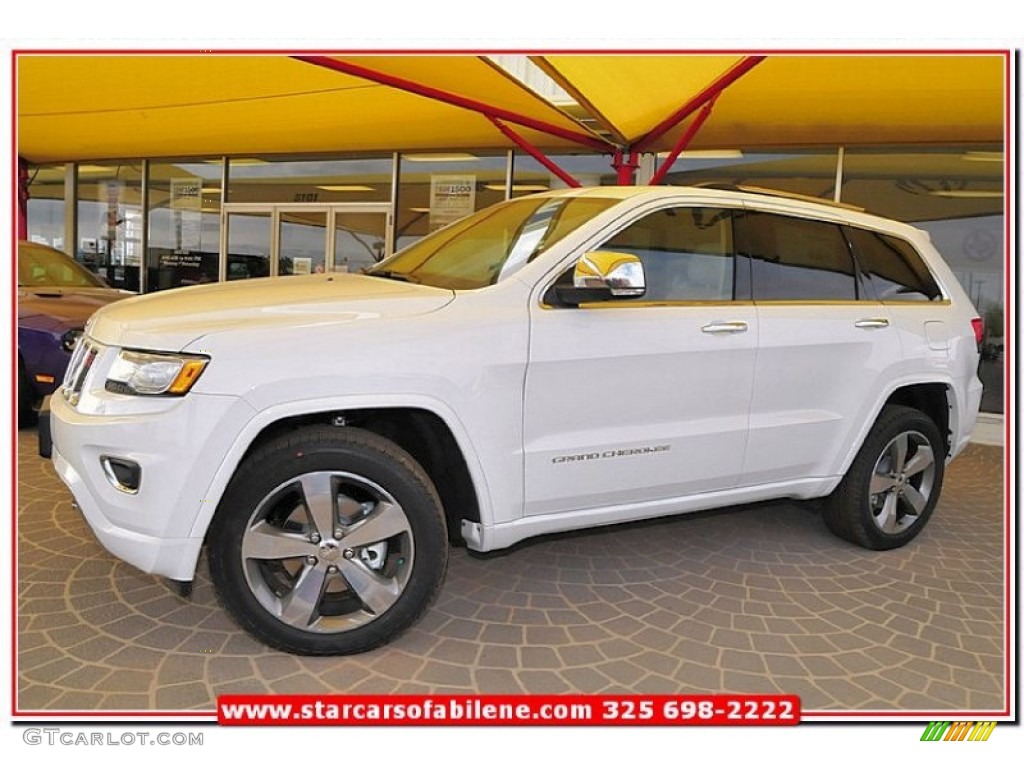 2014 Grand Cherokee Overland - Bright White / Overland Nepal Jeep Brown Light Frost photo #1