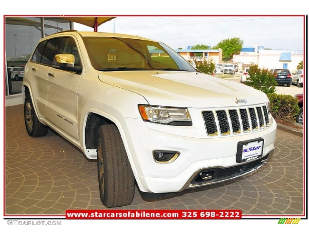 2014 Grand Cherokee Overland - Bright White / Overland Nepal Jeep Brown Light Frost photo #7