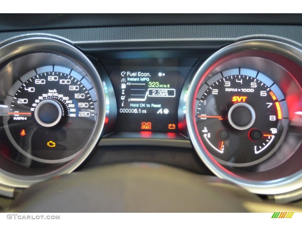 2014 Ford Mustang Shelby GT500 SVT Performance Package Convertible Gauges Photo #80295662