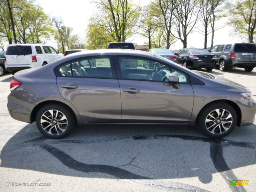 2013 Civic EX Sedan - Urban Titanium Metallic / Beige photo #2