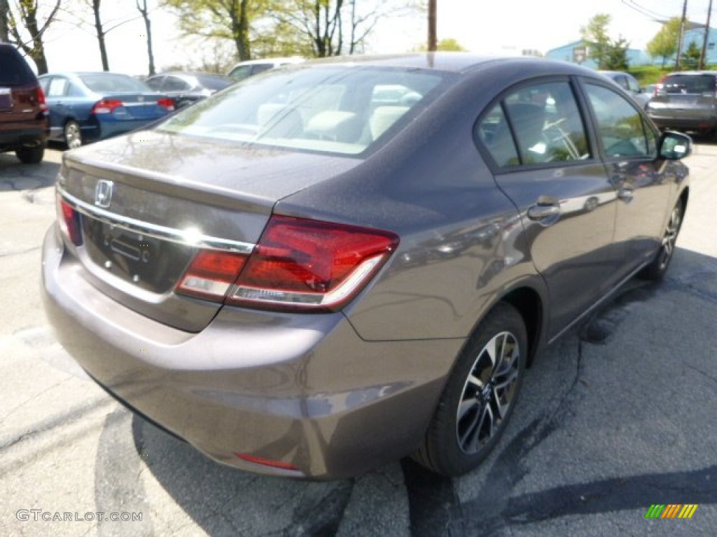 2013 Civic EX Sedan - Urban Titanium Metallic / Beige photo #3