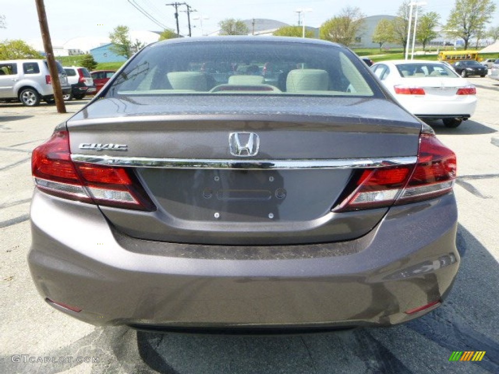 2013 Civic EX Sedan - Urban Titanium Metallic / Beige photo #4