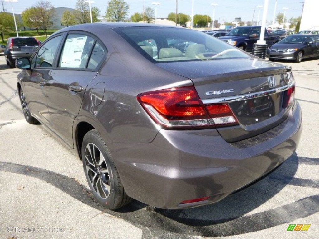 2013 Civic EX Sedan - Urban Titanium Metallic / Beige photo #5