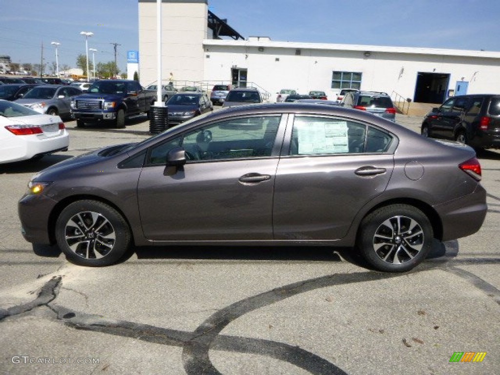 2013 Civic EX Sedan - Urban Titanium Metallic / Beige photo #6