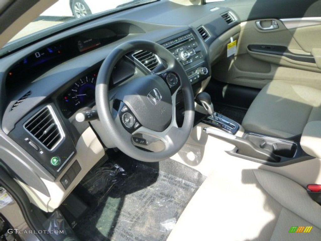 2013 Civic EX Sedan - Urban Titanium Metallic / Beige photo #15