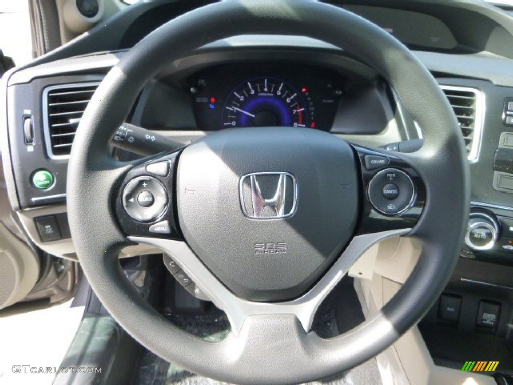 2013 Civic EX Sedan - Urban Titanium Metallic / Beige photo #17