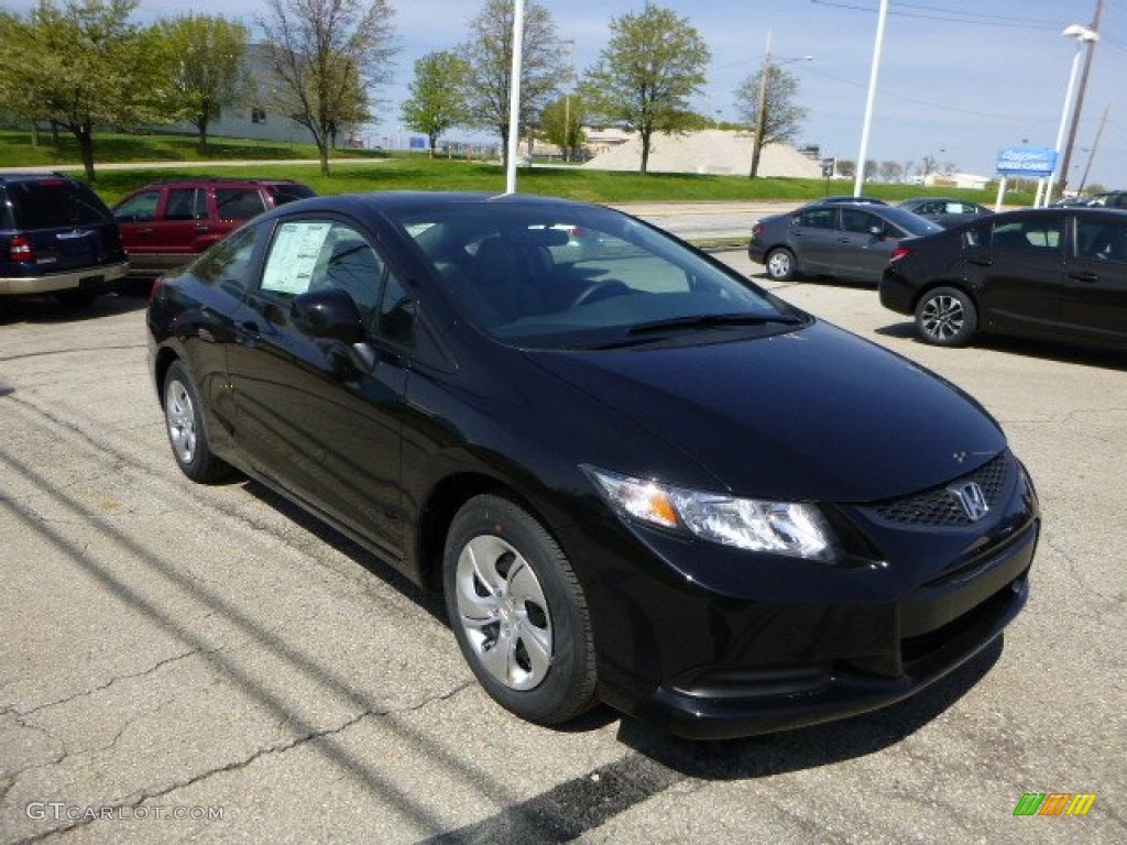 2013 Civic LX Coupe - Crystal Black Pearl / Gray photo #1