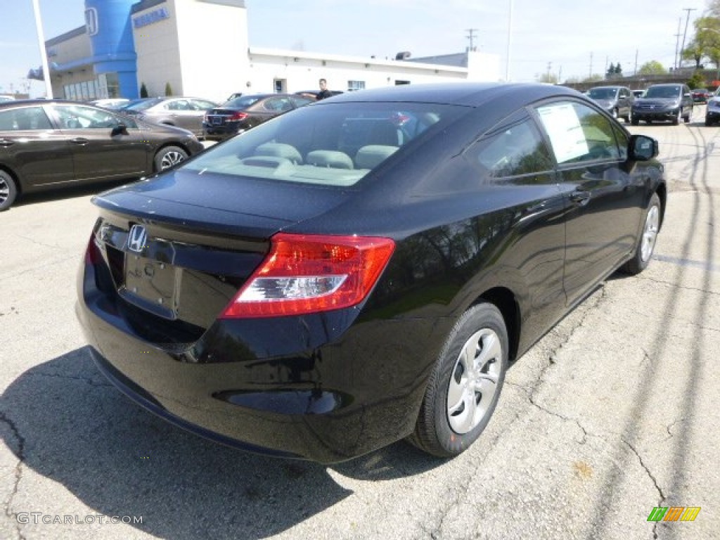 2013 Civic LX Coupe - Crystal Black Pearl / Gray photo #3
