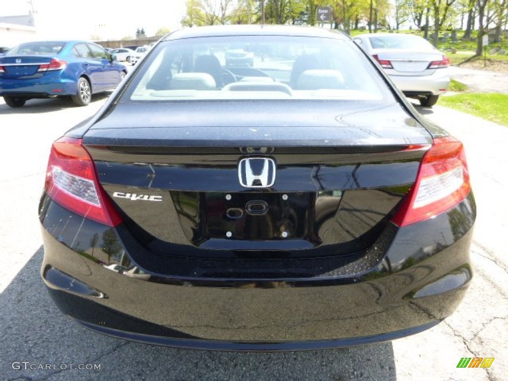 2013 Civic LX Coupe - Crystal Black Pearl / Gray photo #4