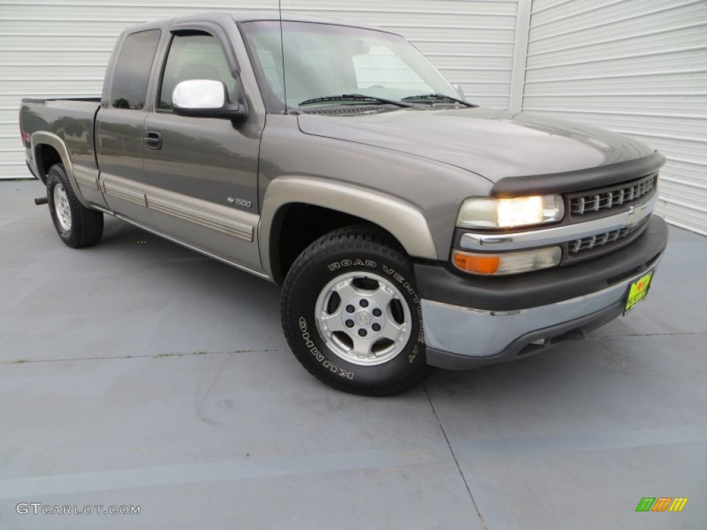 2000 Silverado 1500 LS Extended Cab 4x4 - Charcoal Gray Metallic / Medium Gray photo #2