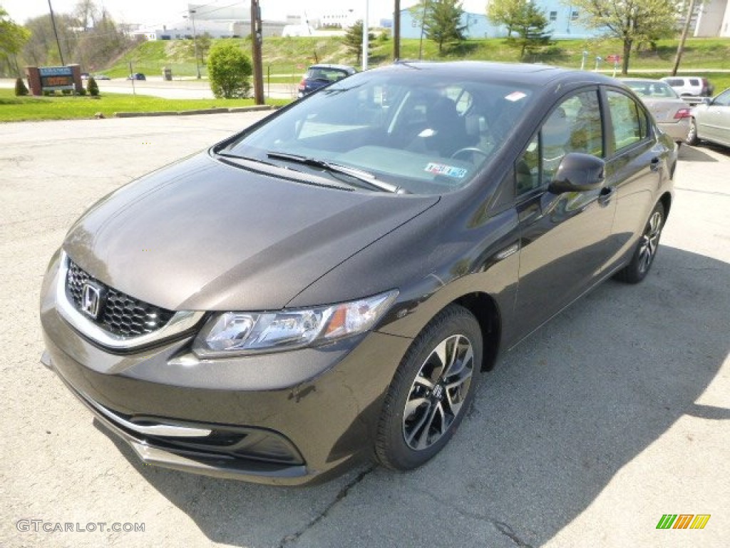Kona Coffee Metallic 2013 Honda Civic EX Sedan Exterior Photo #80298889