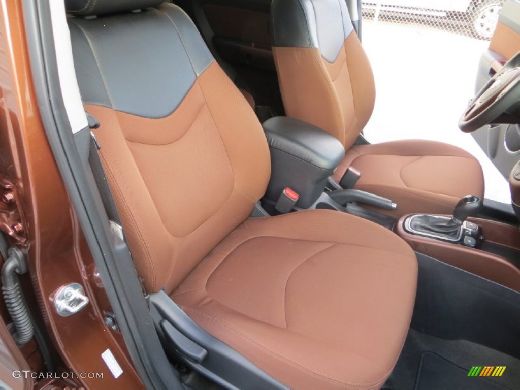 Red Rock Brown Cloth/Black Leather Interior 2012 Kia Soul Special Edition Red Rock Photo #80299166