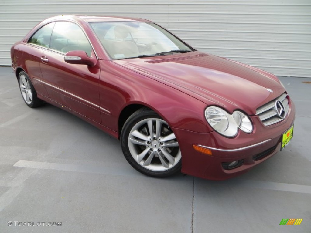 2006 CLK 350 Coupe - Storm Red Metallic / Stone photo #1