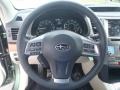 Warm Ivory Leather 2013 Subaru Outback 2.5i Limited Steering Wheel