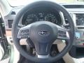 Warm Ivory Leather 2013 Subaru Outback 2.5i Limited Steering Wheel