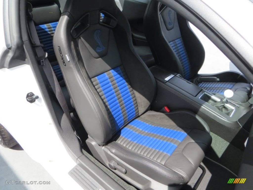 Shelby Charcoal Black/Blue Accents Recaro Sport Seats Interior 2014 Ford Mustang Shelby GT500 SVT Performance Package Coupe Photo #80302529