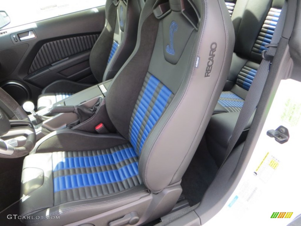 Shelby Charcoal Black/Blue Accents Recaro Sport Seats Interior 2014 Ford Mustang Shelby GT500 SVT Performance Package Coupe Photo #80302625