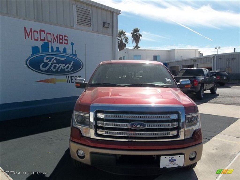 2013 F150 Lariat SuperCrew - Ruby Red Metallic / Adobe photo #1