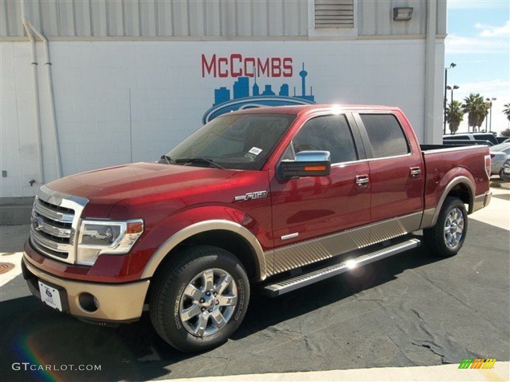 2013 F150 Lariat SuperCrew - Ruby Red Metallic / Adobe photo #3