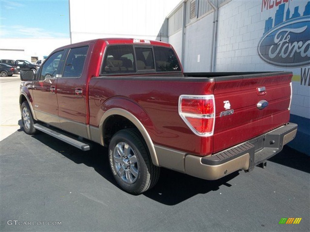 2013 F150 Lariat SuperCrew - Ruby Red Metallic / Adobe photo #5