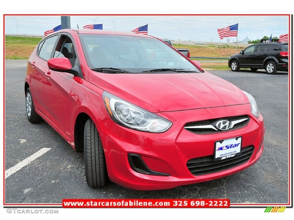 2013 Accent GS 5 Door - Boston Red / Gray photo #8