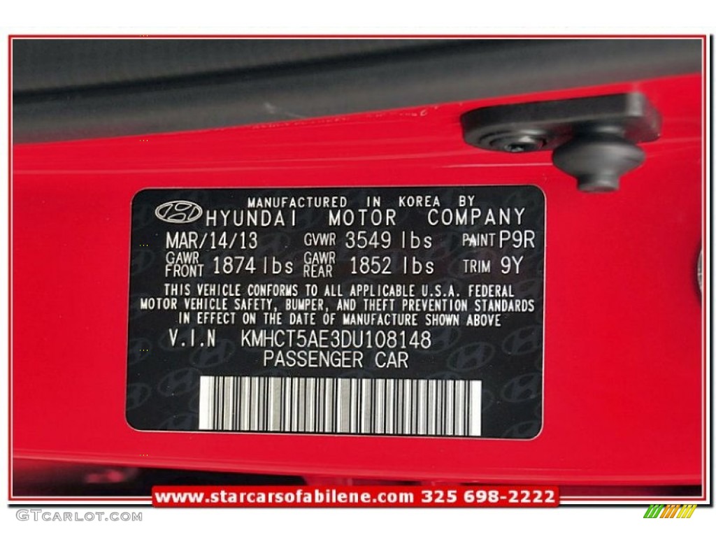 2013 Accent GS 5 Door - Boston Red / Gray photo #10