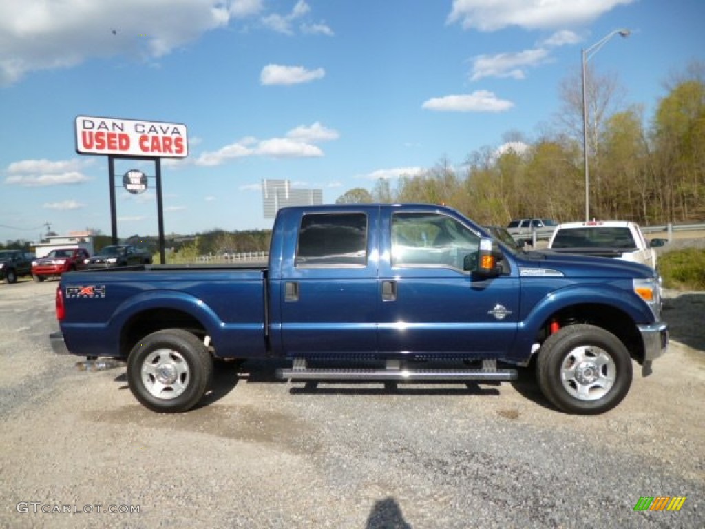 2011 F250 Super Duty XLT Crew Cab 4x4 - Dark Blue Pearl Metallic / Steel Gray photo #7