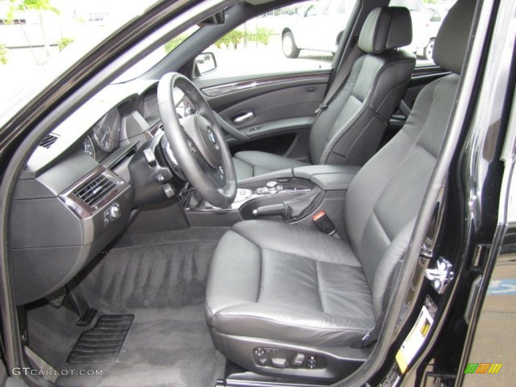 Black Interior 2010 BMW 5 Series 550i Sedan Photo #80305675