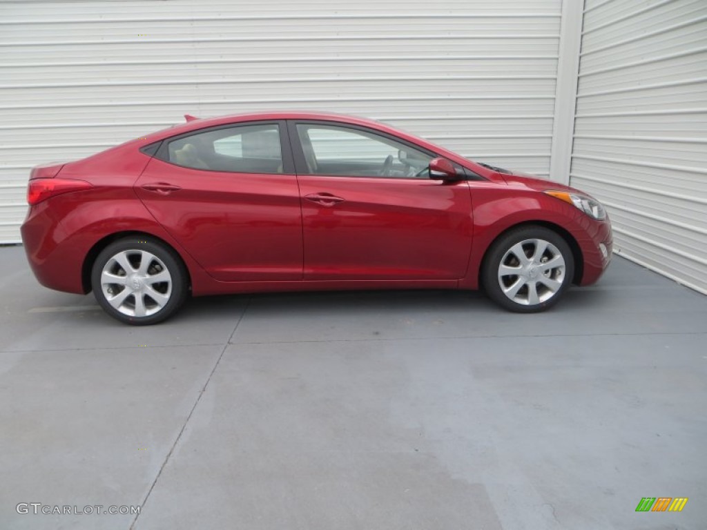 2013 Elantra Limited - Sparkling Ruby / Beige photo #3
