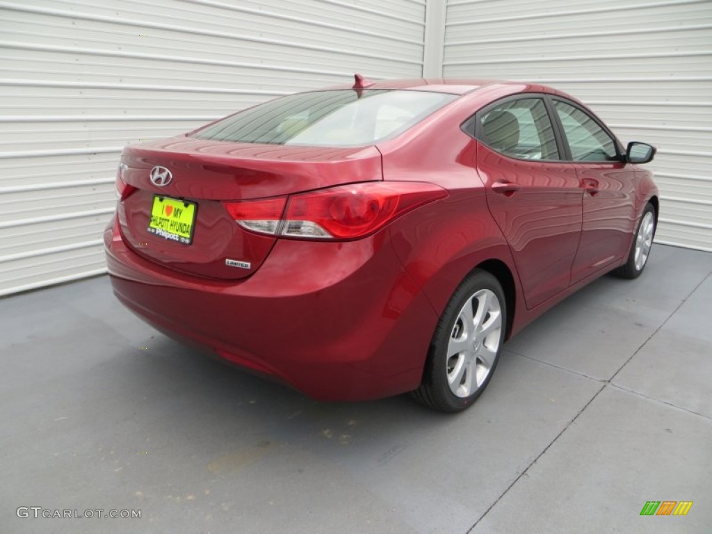 2013 Elantra Limited - Sparkling Ruby / Beige photo #4