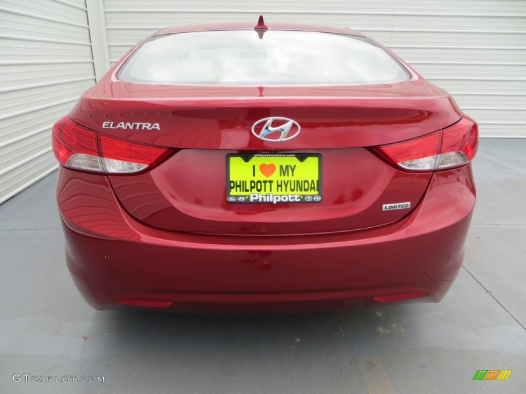 2013 Elantra Limited - Sparkling Ruby / Beige photo #5