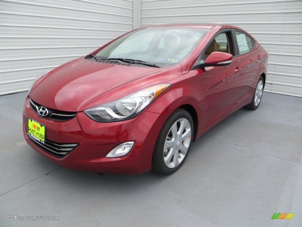 2013 Elantra Limited - Sparkling Ruby / Beige photo #9
