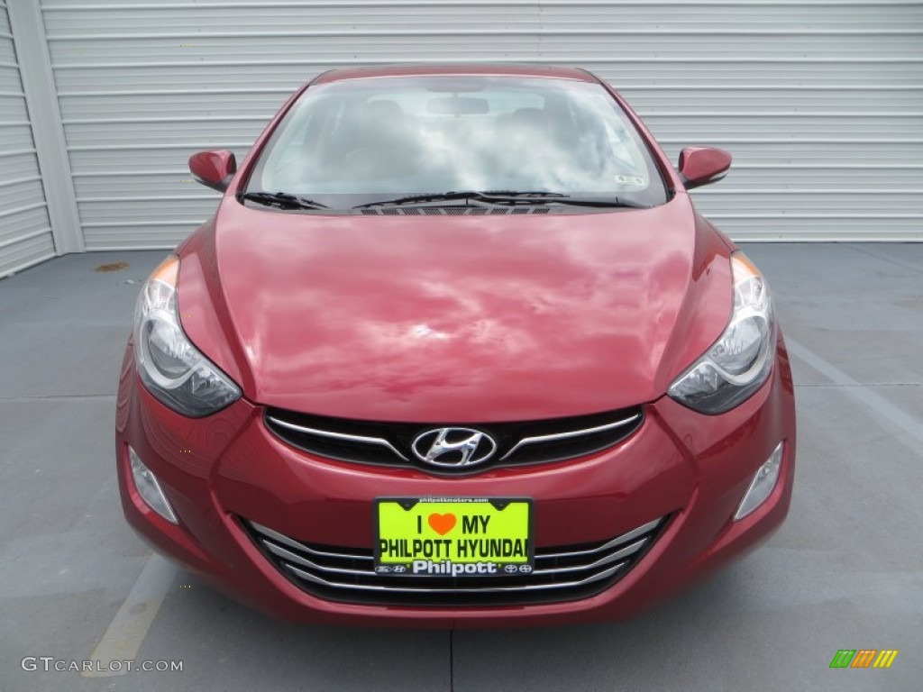 2013 Elantra Limited - Sparkling Ruby / Beige photo #10
