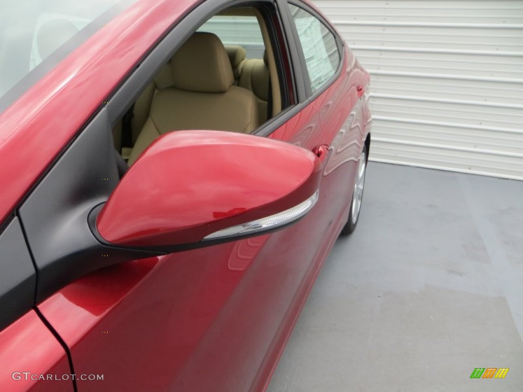 2013 Elantra Limited - Sparkling Ruby / Beige photo #14
