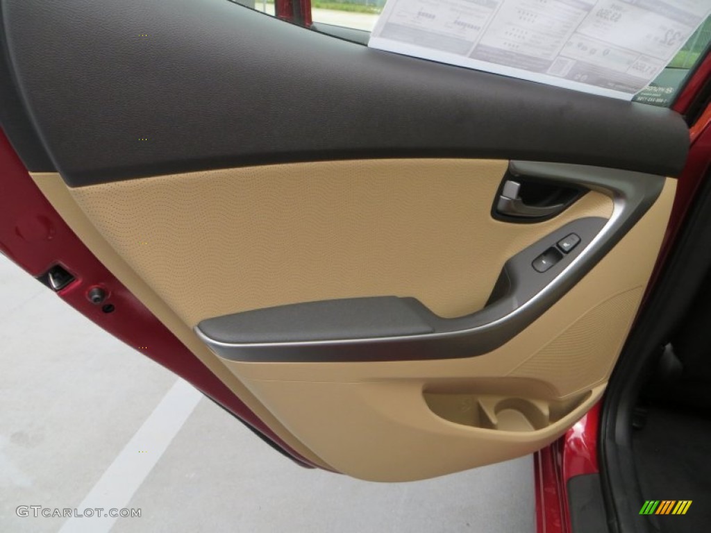 2013 Elantra Limited - Sparkling Ruby / Beige photo #19