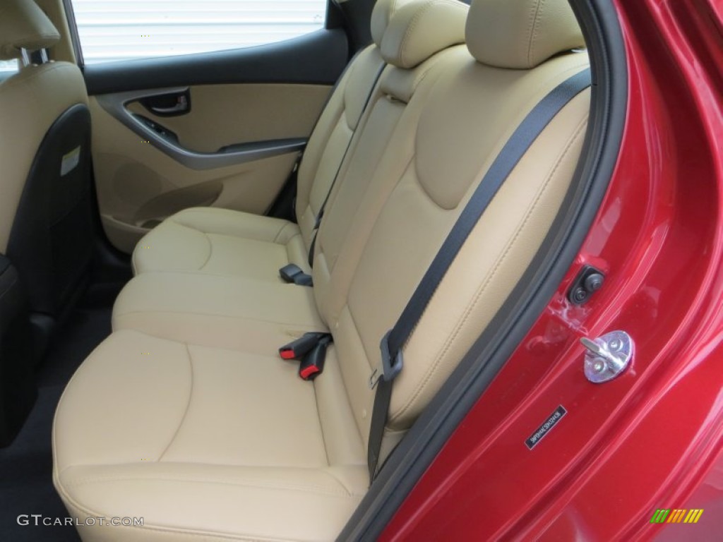 2013 Elantra Limited - Sparkling Ruby / Beige photo #20