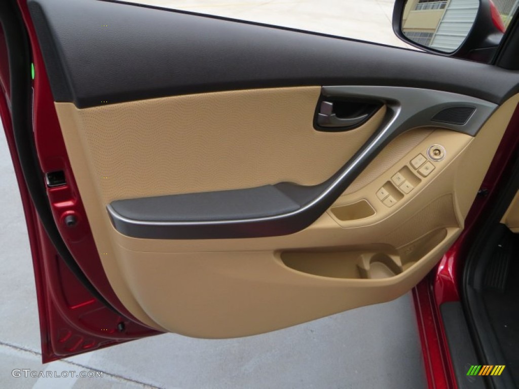 2013 Elantra Limited - Sparkling Ruby / Beige photo #21