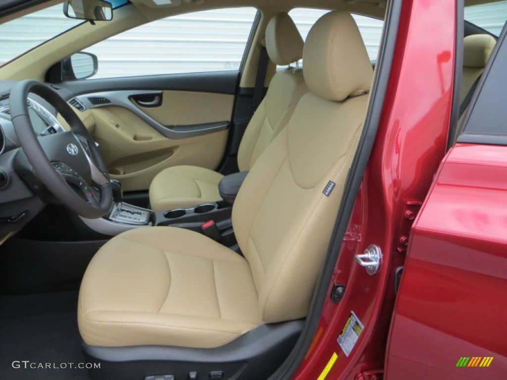 2013 Elantra Limited - Sparkling Ruby / Beige photo #22