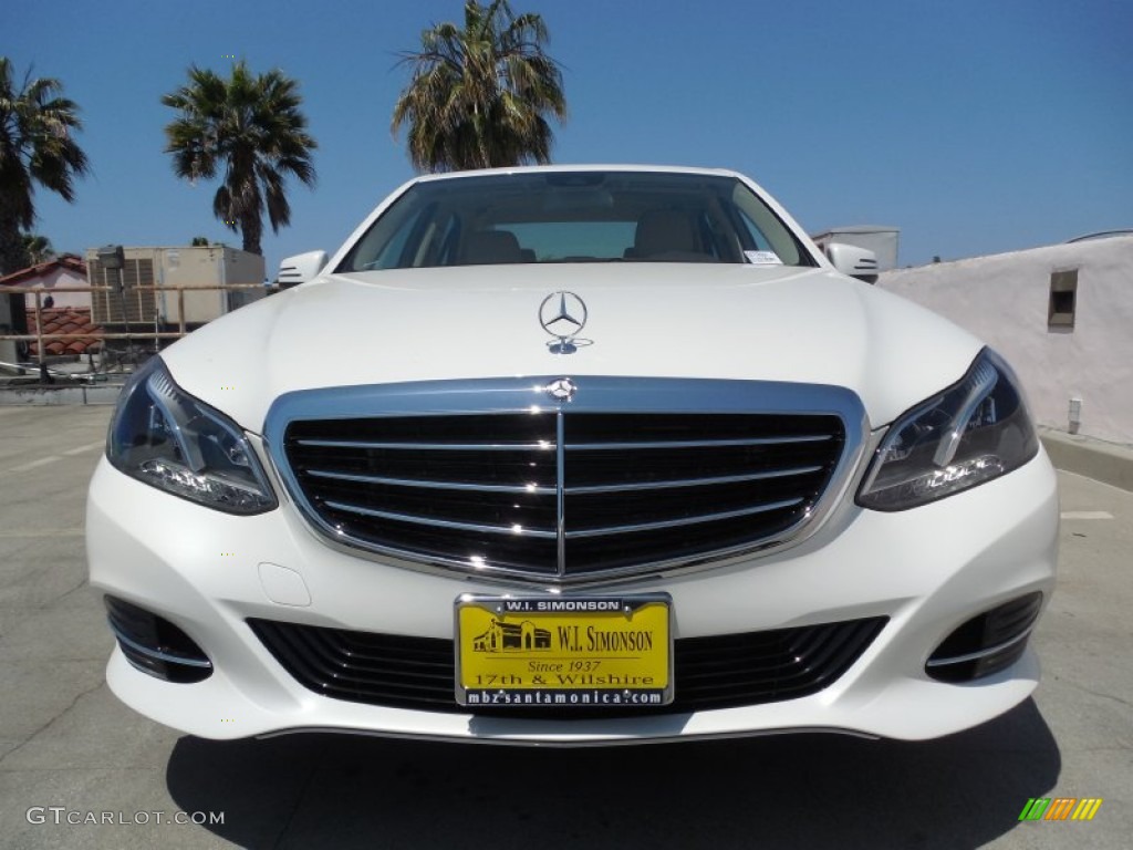 2014 E 350 Sedan - Diamond White Metallic / Silk Beige/Espresso Brown photo #2